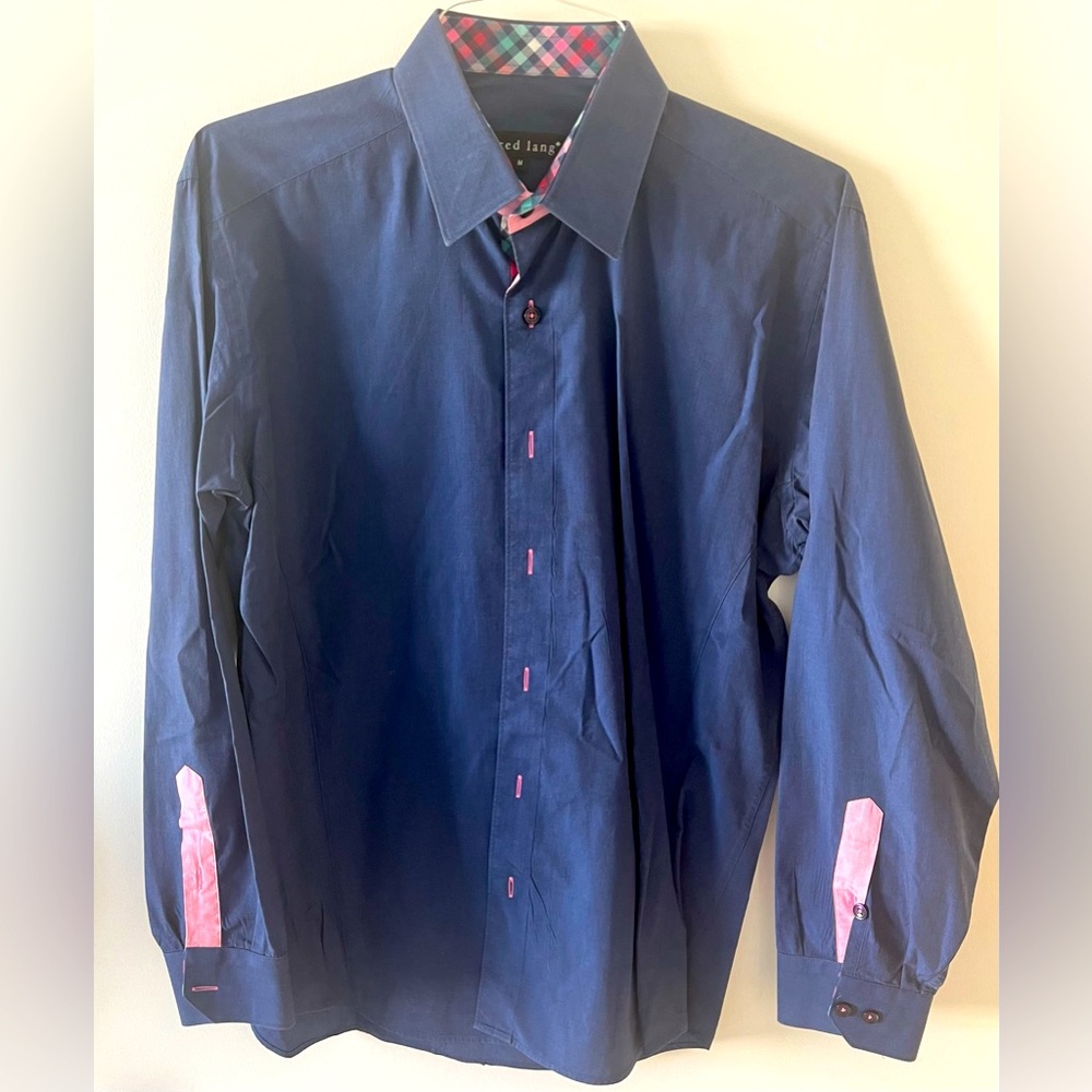 Men’s Blue Button Down Long Sleeve Jared Lang Shirt size M